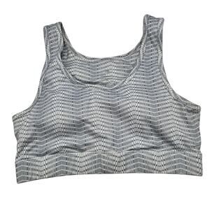 TYC Womens Sz M Classic Medium Impact Sports Bra Gray White Pattern